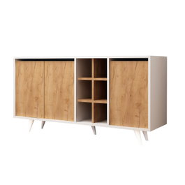 Hanah Home Consola Moderna Roble y Blanco 140x86 cm